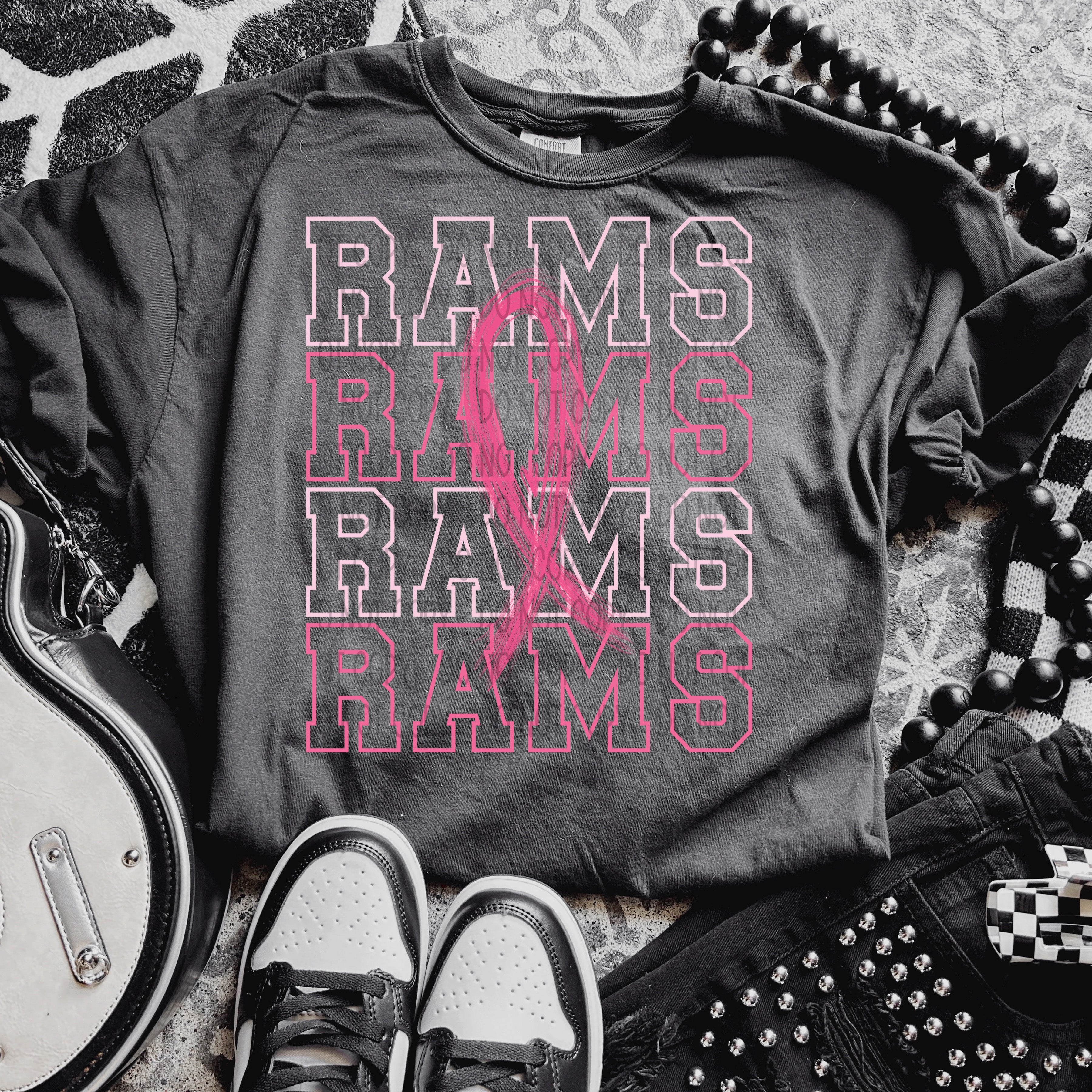 Rams Breast Cancer Sublimation or DTF Transfers