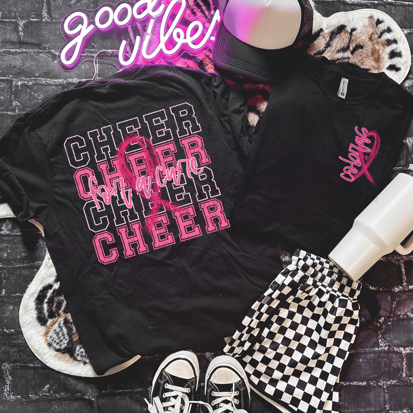 Cobras Cheer for a Cure with Pocket School Spirit Sublimation or DTF Transfers