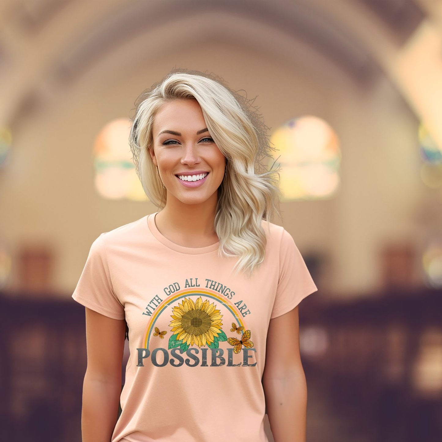 With God all things are possible Sublimation or DTF Transfers