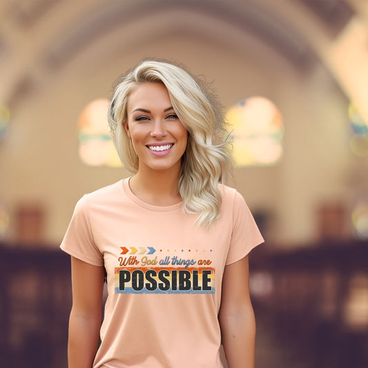 With God all things are possible Sublimation or DTF Transfers