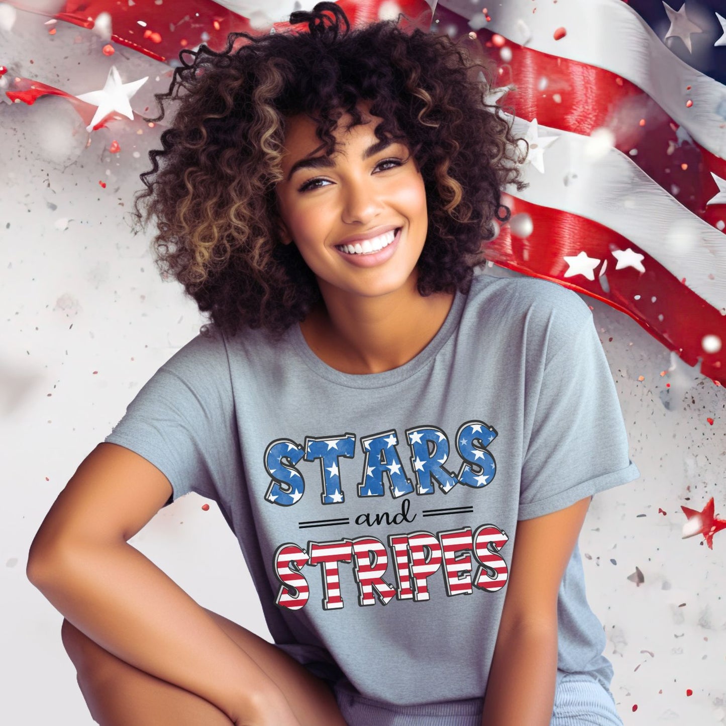 Stars and Stripes Ready to Press DTF Transfer