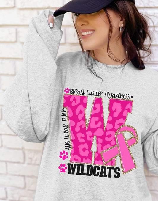 Wildcat Breast Cancer School Spirit Sublimation or DTF Transfer