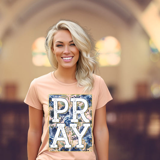 Pray Floral Sublimation or DTF Transfers