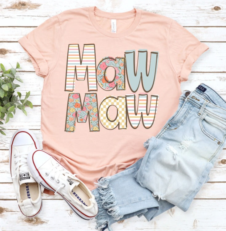 DTF Boho Floral Mama, Custom Mom/ Grandparent Name, Ready to Press Transfer