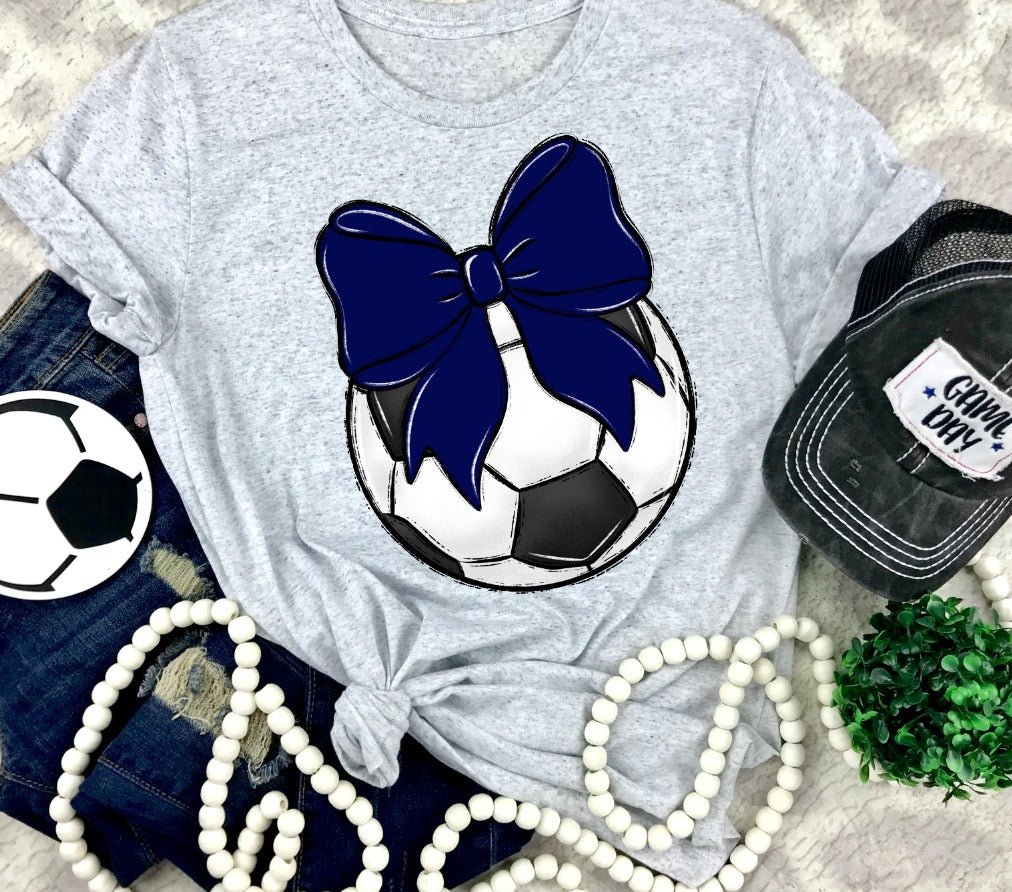 Soccer Bows and Balls, DTF or Sublimation Ready to Press Transfer