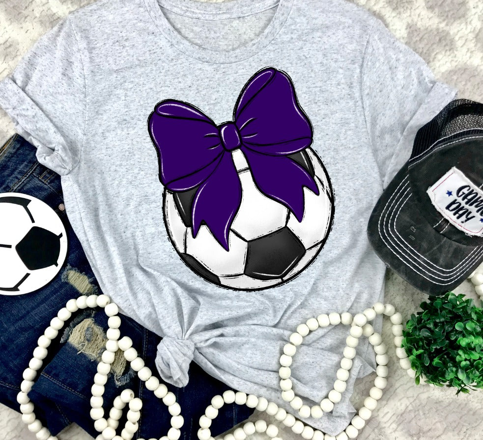 Soccer Bows and Balls, DTF or Sublimation Ready to Press Transfer