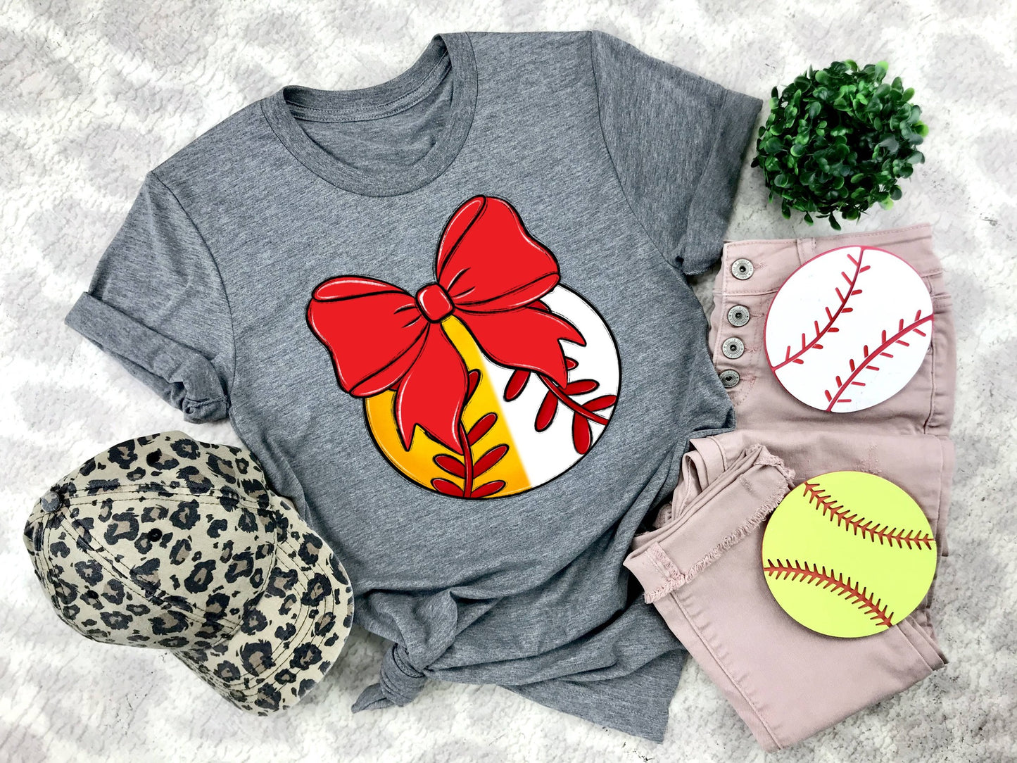 Baseball/Softball Bows and Balls, DTF or Sublimation Ready to Press Transfer