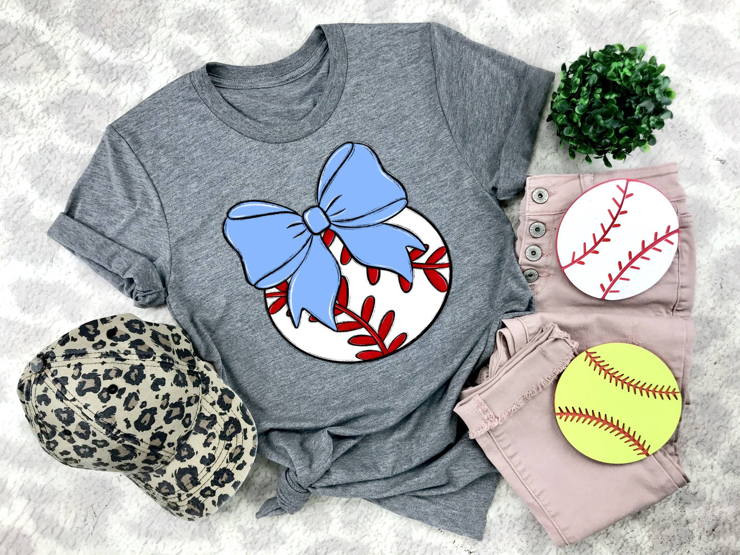 Baseball Bows and Balls, DTF or Sublimation Ready to Press Transfer