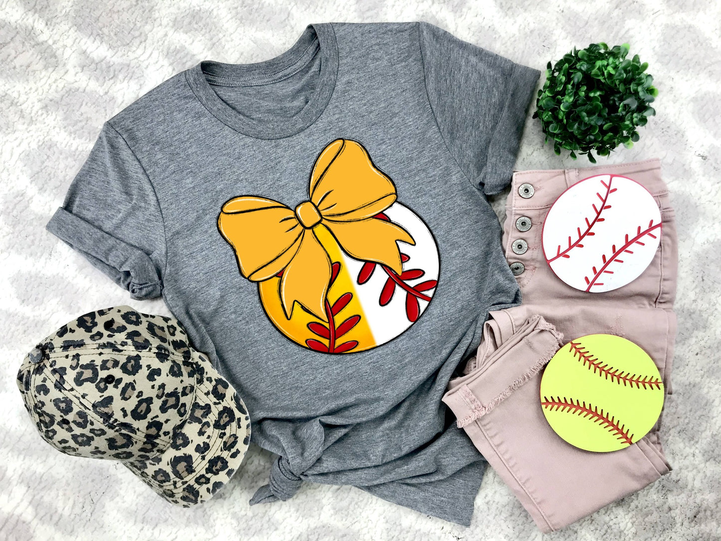 Baseball/Softball Bows and Balls, DTF or Sublimation Ready to Press Transfer