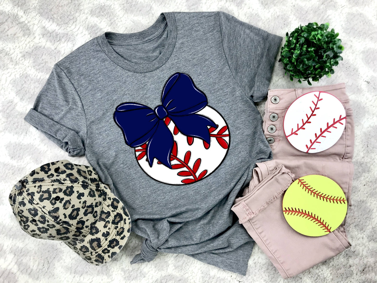 Baseball Bows and Balls, DTF or Sublimation Ready to Press Transfer