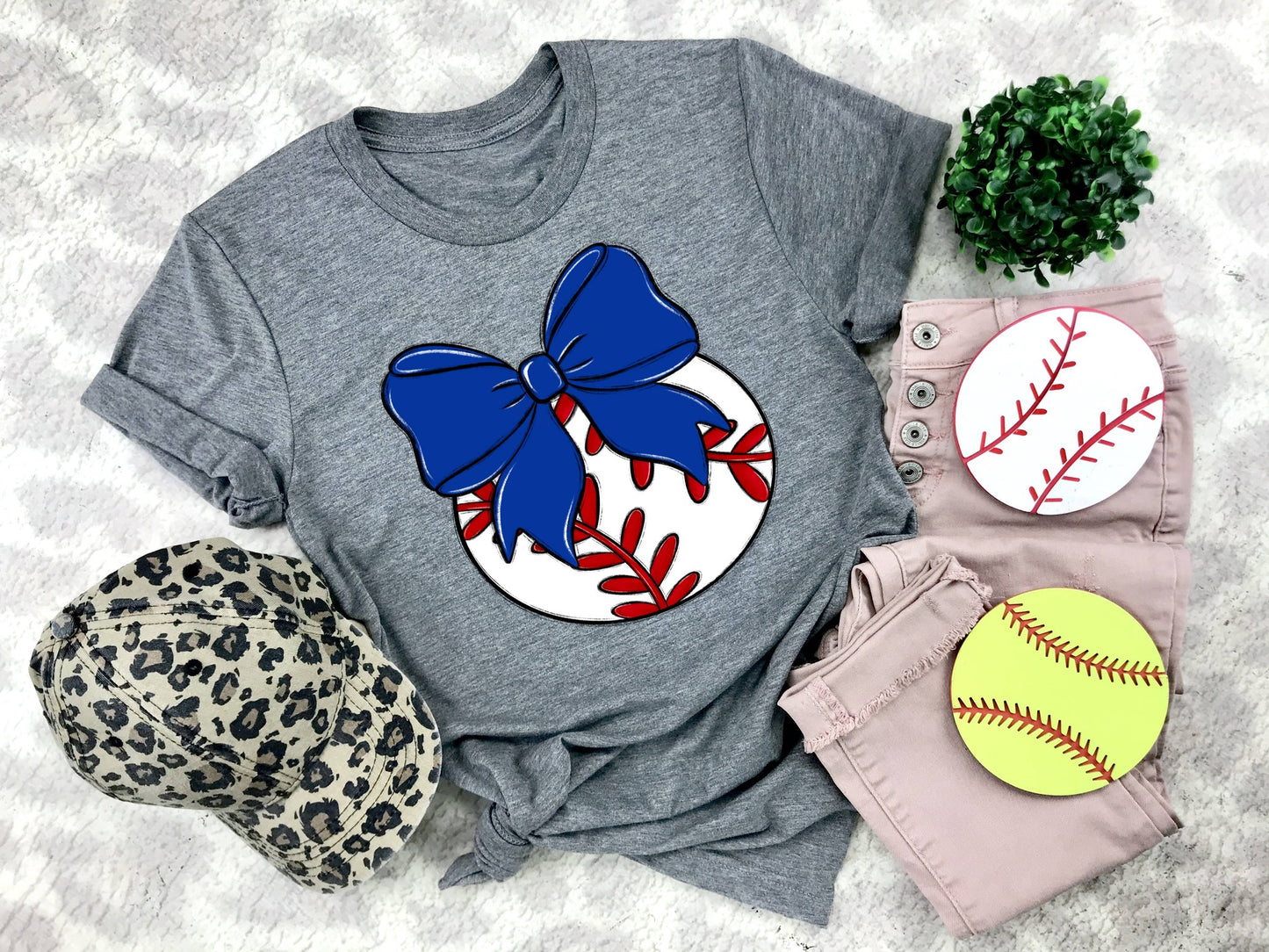 Baseball Bows and Balls, DTF or Sublimation Ready to Press Transfer