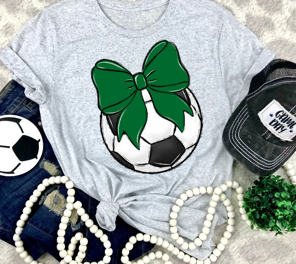 Soccer Bows and Balls, DTF or Sublimation Ready to Press Transfer