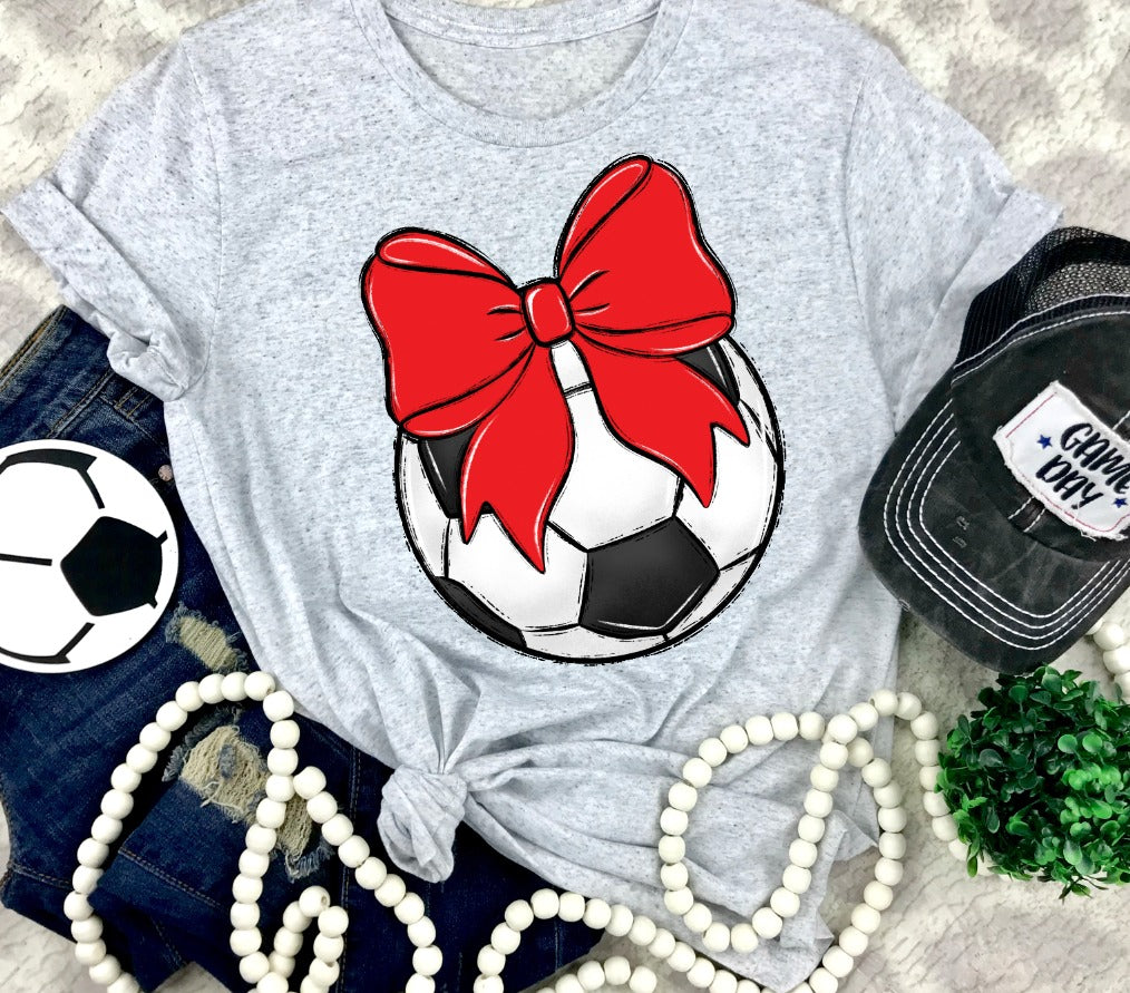 Soccer Bows and Balls, DTF or Sublimation Ready to Press Transfer