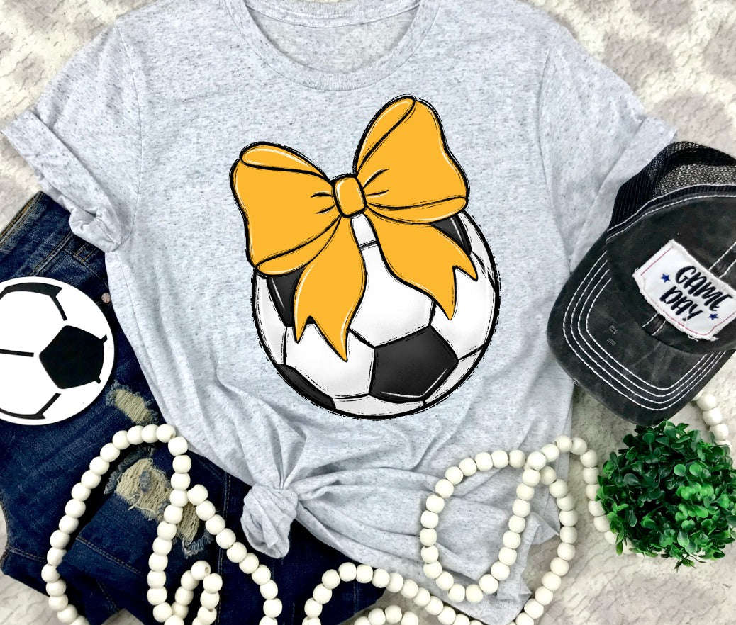 Soccer Bows and Balls, DTF or Sublimation Ready to Press Transfer