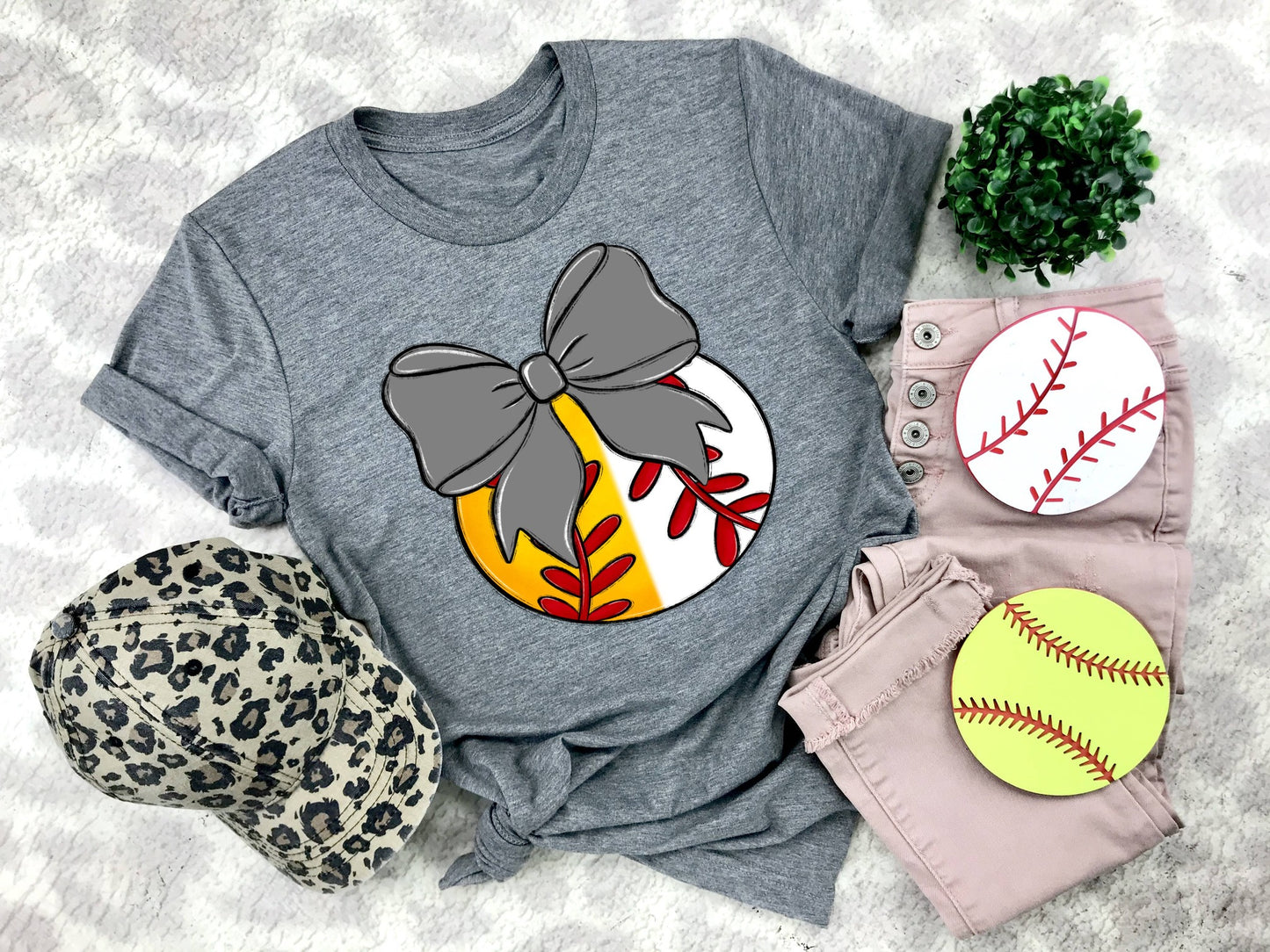 Baseball/Softball Bows and Balls, DTF or Sublimation Ready to Press Transfer