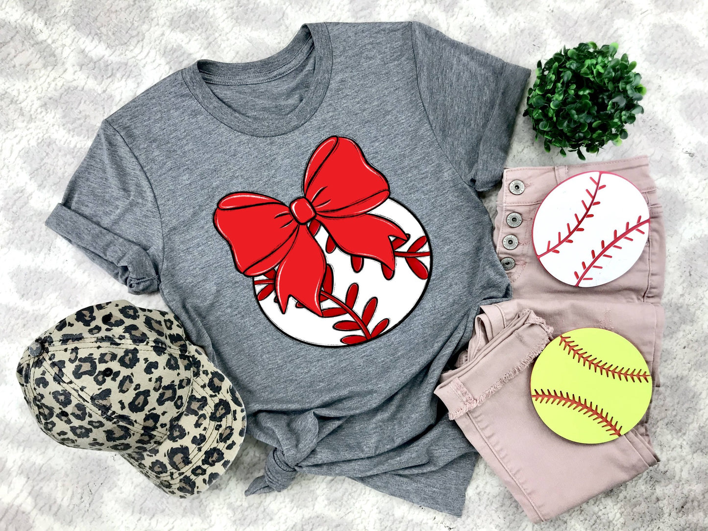 Baseball Bows and Balls, DTF or Sublimation Ready to Press Transfer