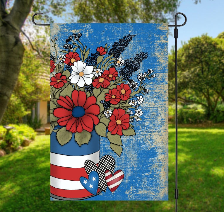 Patriotic Garden Flag Sublimation Transfer