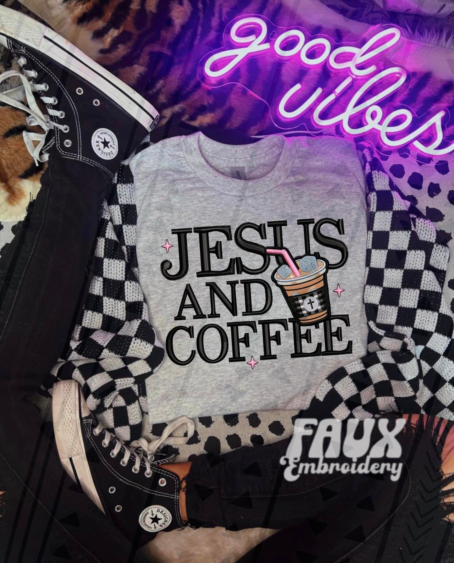 Jesus and Coffee Sublimation or DTF Transfers