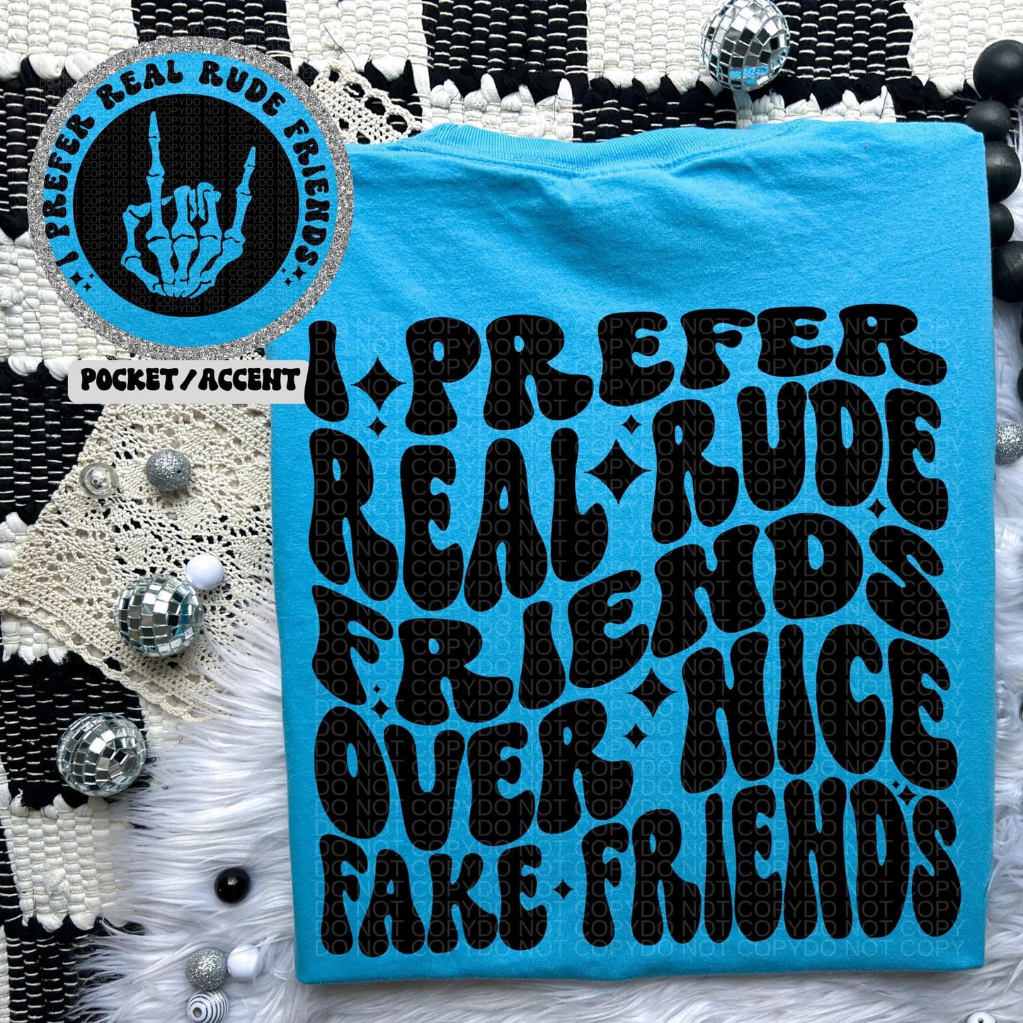 Rude Friends, Ready to press, Sublimation or DTF Transfer