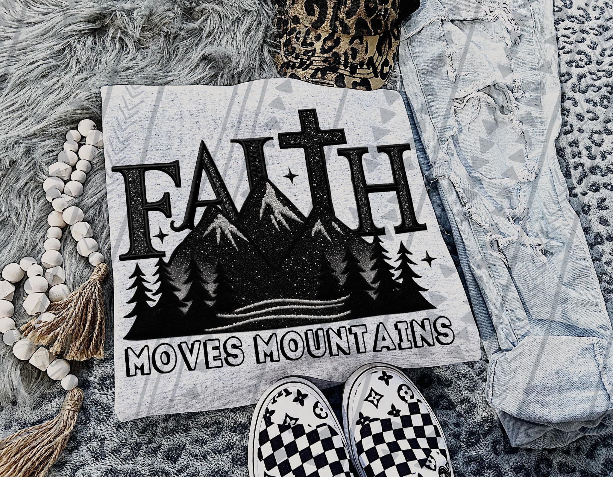 Faith Moves Mountains Sublimation or DTF Transfers