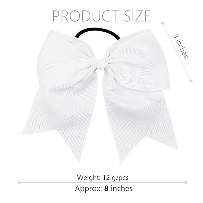 Hair Bows 8" White