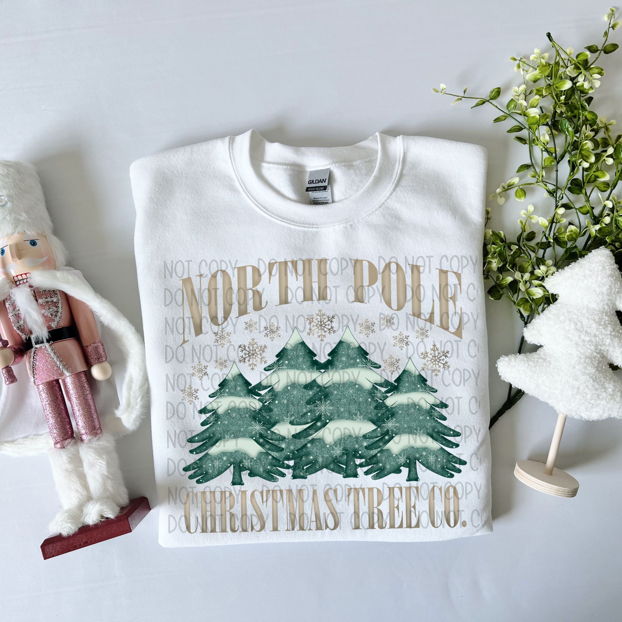 North Pole Christmas Tree Sublimation or DTF Transfer