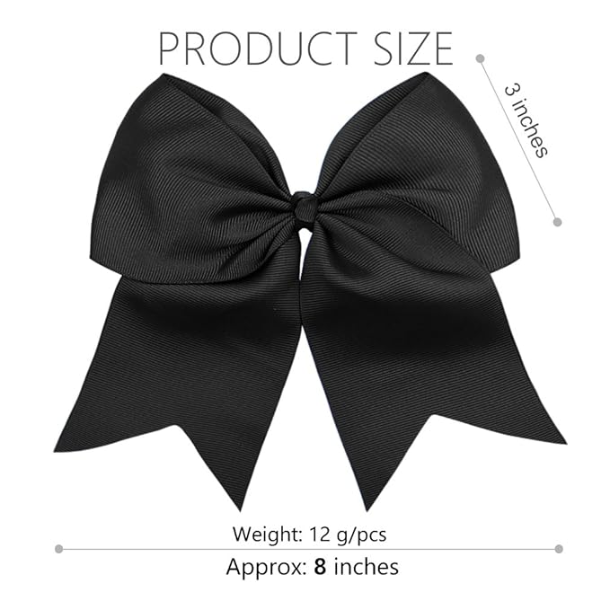 Hair Bows 8" Black