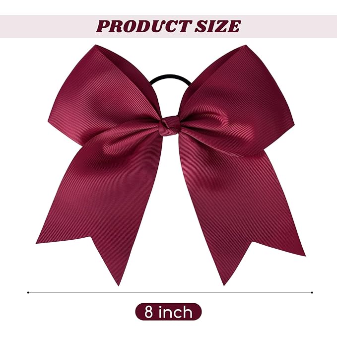 Hair Bows 8" Maroon