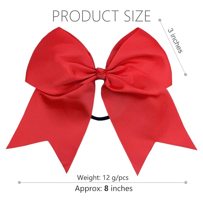 Hair Bows 8" Red