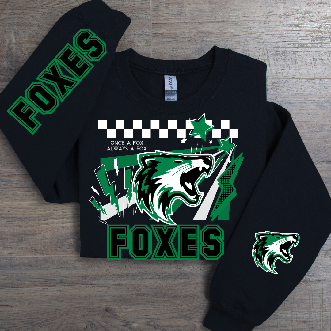 Foxes with sleeves School Spirit Sublimation or DTF Transfer