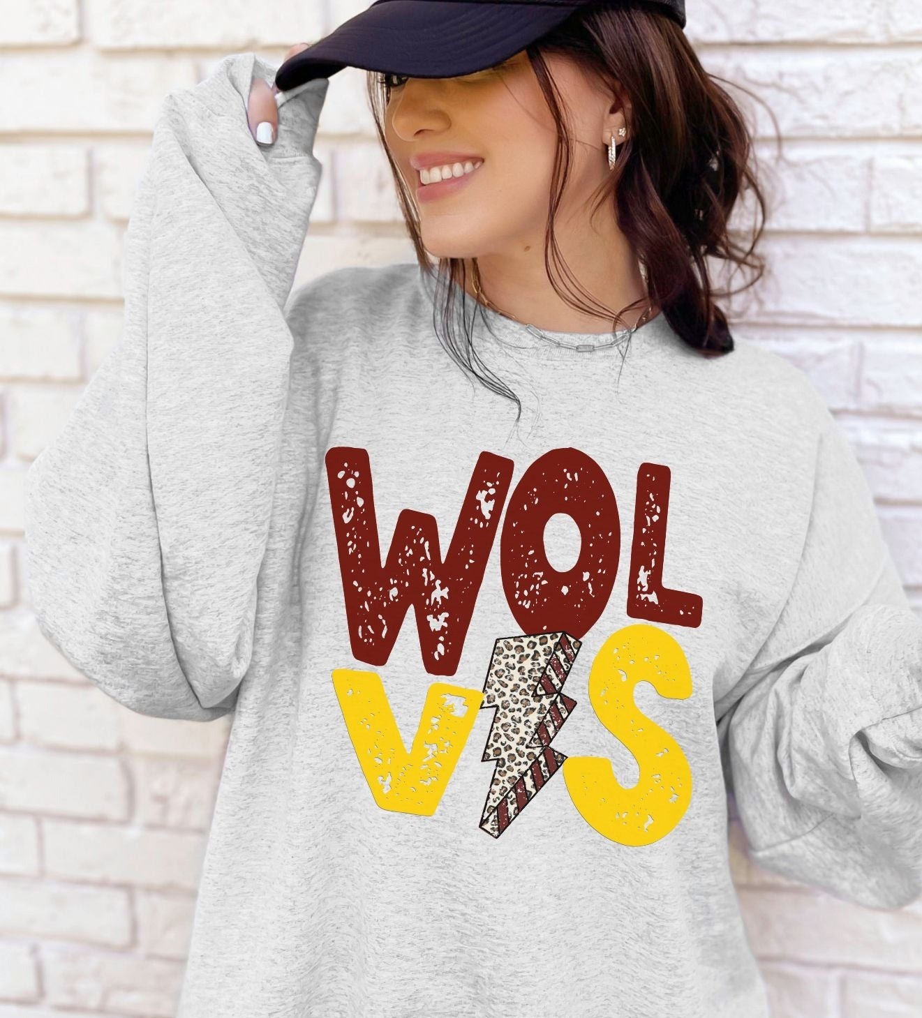 Wolves Maroon and Gold School Spirit Sublimation or DTF Transfer