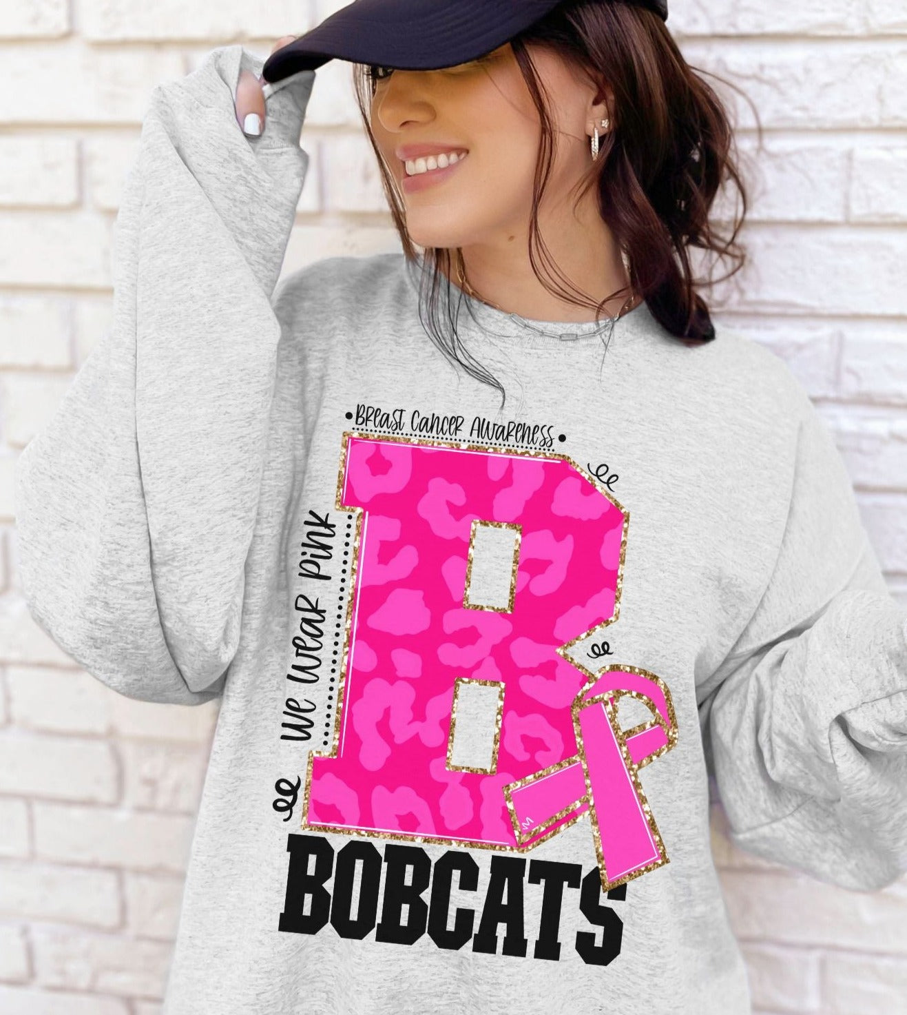 Bobcats Pink School Spirit Sublimation or DTF Transfer