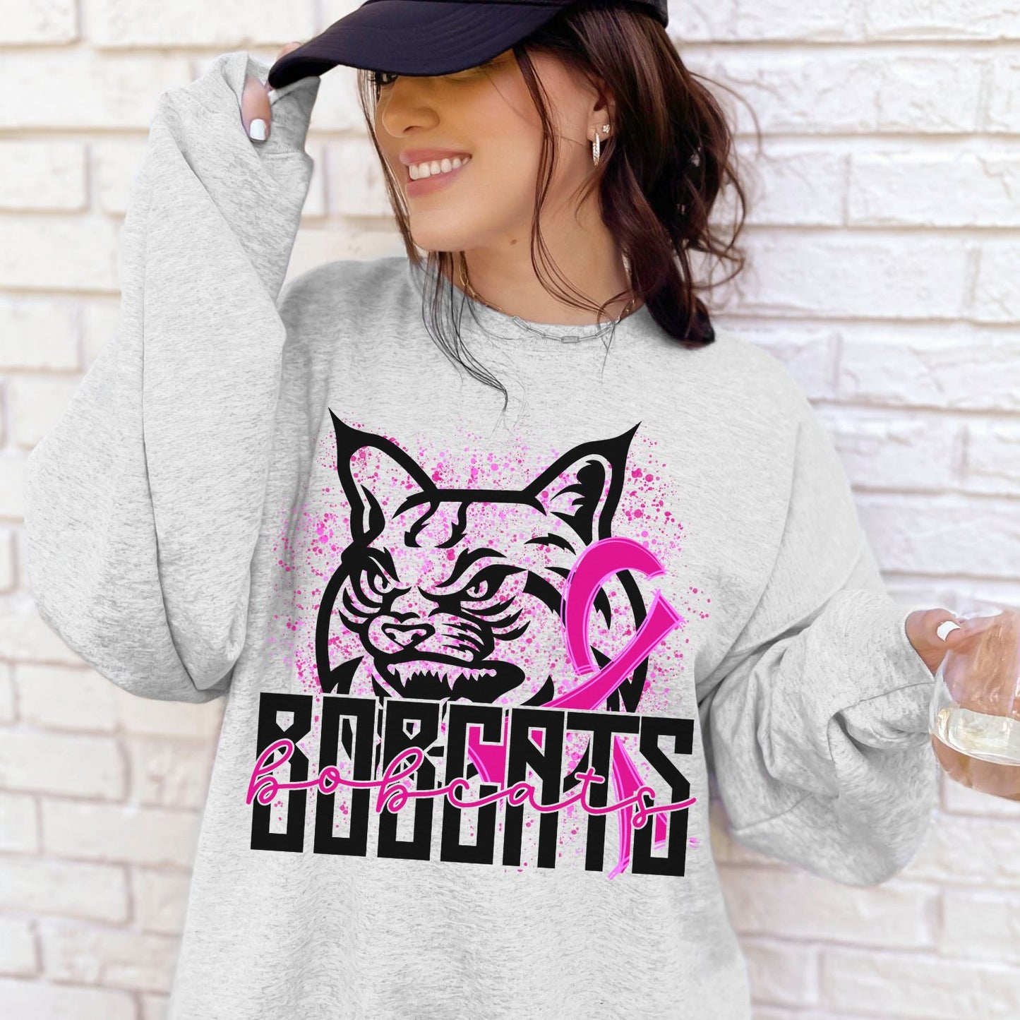 Bobcats Pink School Spirit Sublimation or DTF Transfer