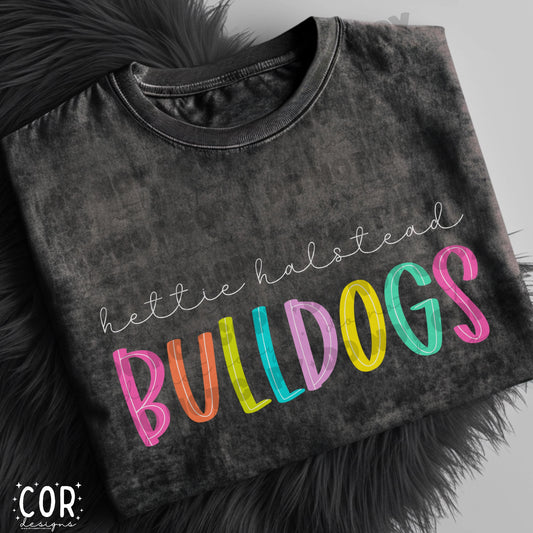 Bulldog (Custom Name) School Spirit Sublimation or DTF Transfer