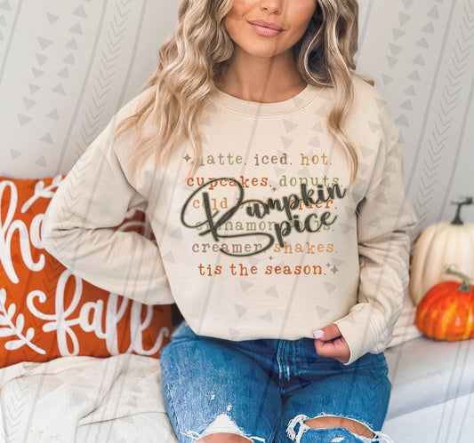 Pumpkin Spice Sublimation or DTF Transfers