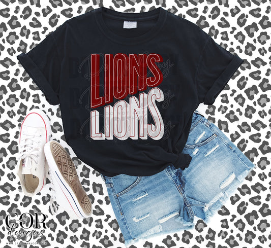 Lions School Spirit Sublimation or DTF Transfer