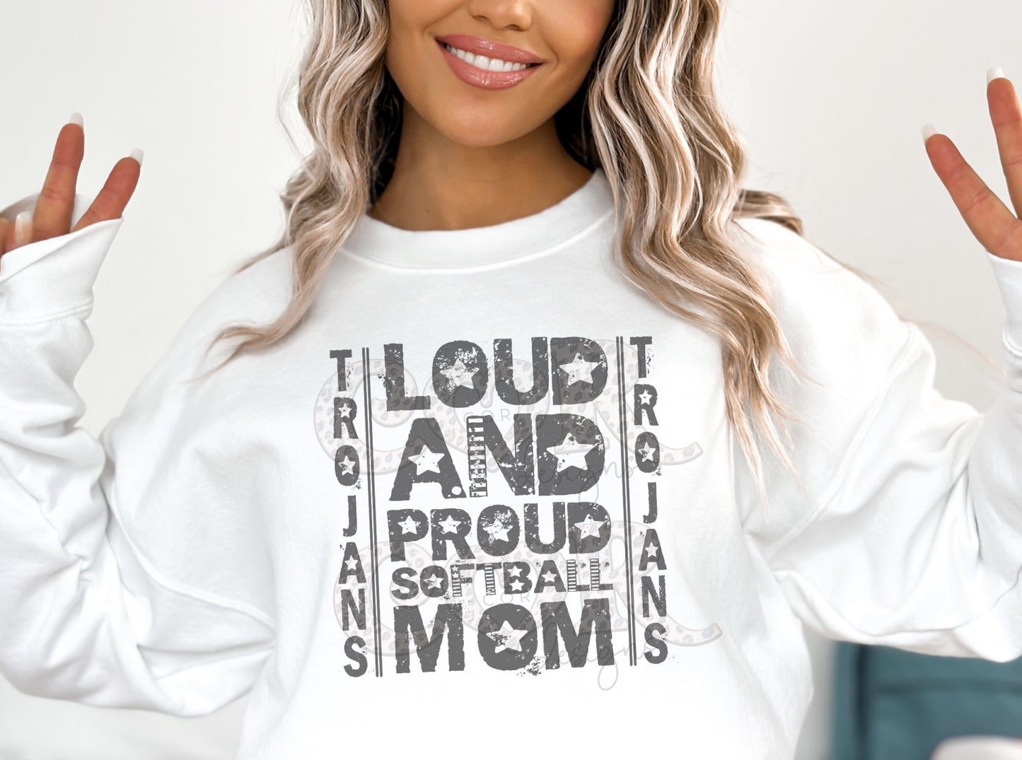 Trojans Softball Mom School Spirit Sublimation or DTF Transfer