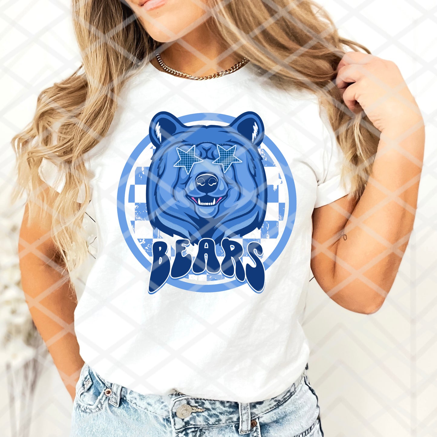 Bears, Preppy Blue, Sublimation or HTV Transfer