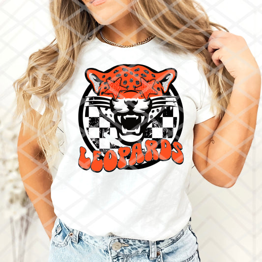 Leopard Preppy, Orange, Sublimation, DTF or HTV Transfer