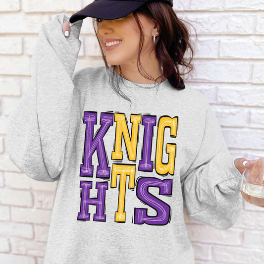 Knights Custom School Spirit Name Sublimation or DTF Transfer