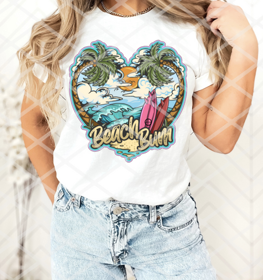 Beach Bum, Ready to Press Sublimation Transfer