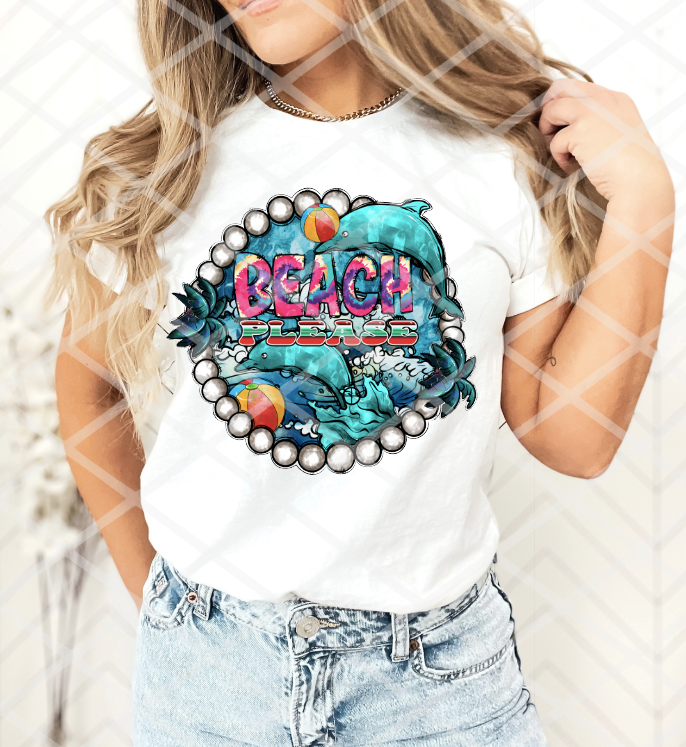 Beach Please, Ready to Press Sublimation Transfer