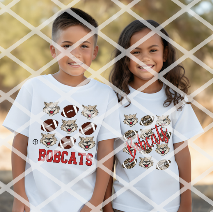 Bobcats Football (Cursive Font) Sublimation, DTF, or HTV Transfer