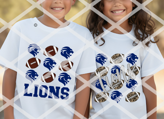 Lions Football Bismark(Cursive Font) Sublimation, DTF, or HTV Transfer