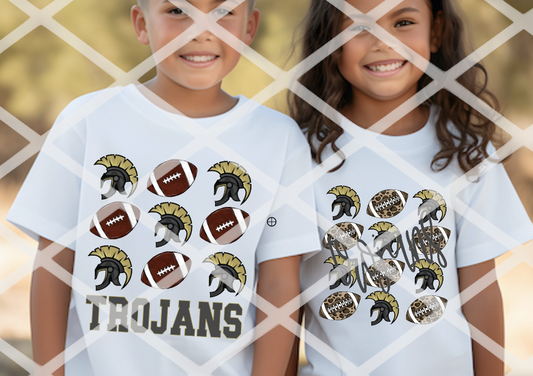 Trojan Football (Cursive Font), Sublimation, DTF or HTV Transfer