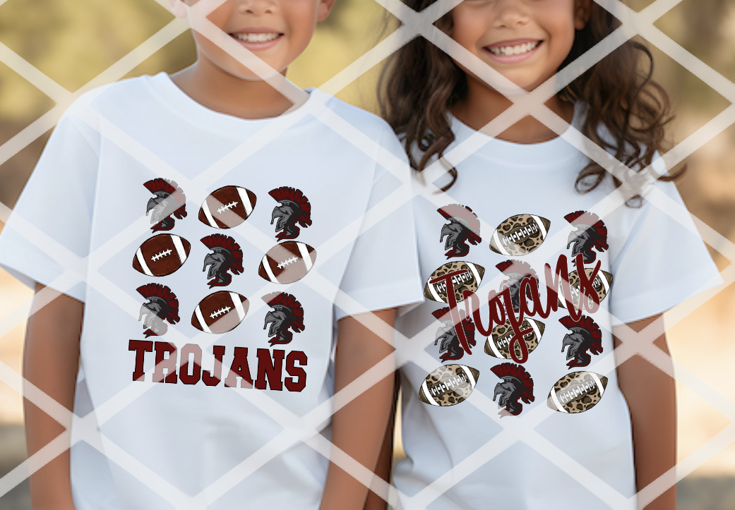 Trojan Football (Cursive Font), Sublimation, DTF or HTV Transfer