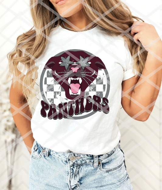 Panther Preppy Maroon, Sublimation, DTF, or HTV Transfer