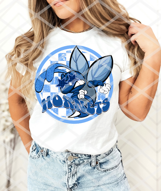 Hornets, Preppy, Blue Sublimation, DTF, or HTV Transfer