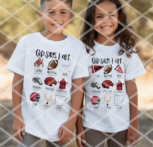 God says I am - Football Version Eagles Sublimation or DTF transfer