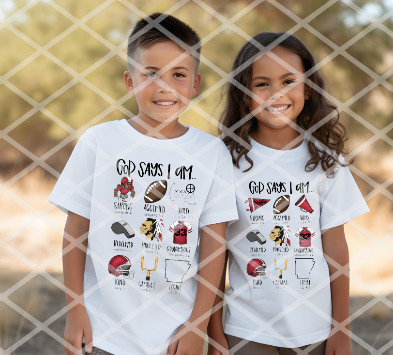 God says I am - Football Version Indians Sublimation or DTF transfer